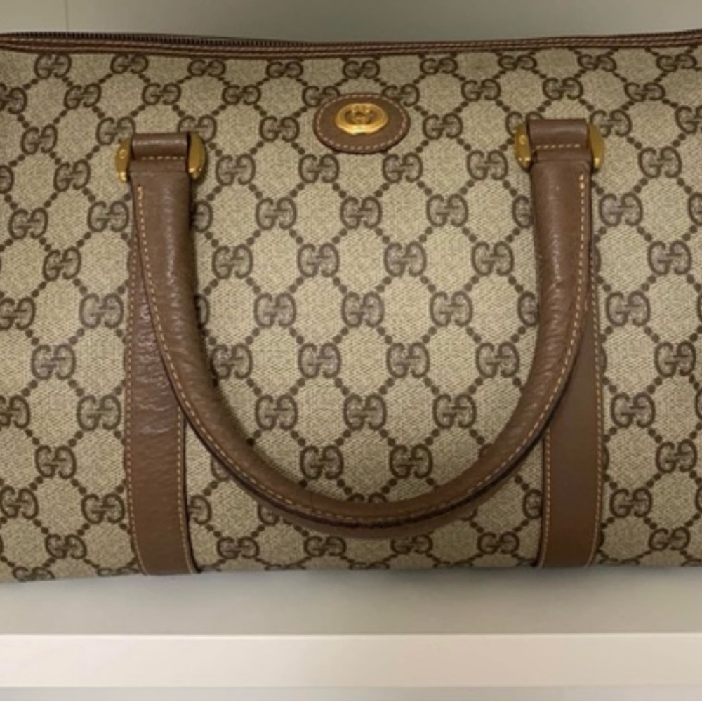 Gucci Beige and Brown Monogram Travel Bag